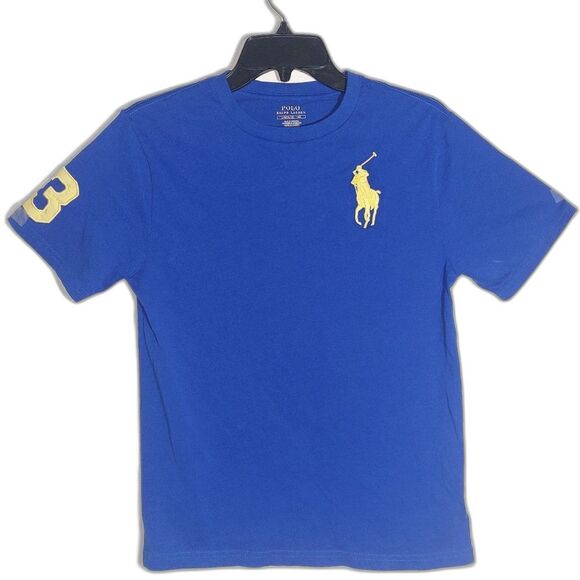 Polo Ralph Lauren Big Boys Short-Sleeve Big Pony Jersey T-Shirt Blue Size L EUC - Picture 4 of 14